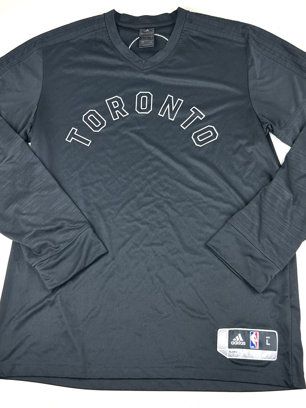 Adidas NBA Basketball Toronto Raptors Mens L/S Shooting Shirt Large Black